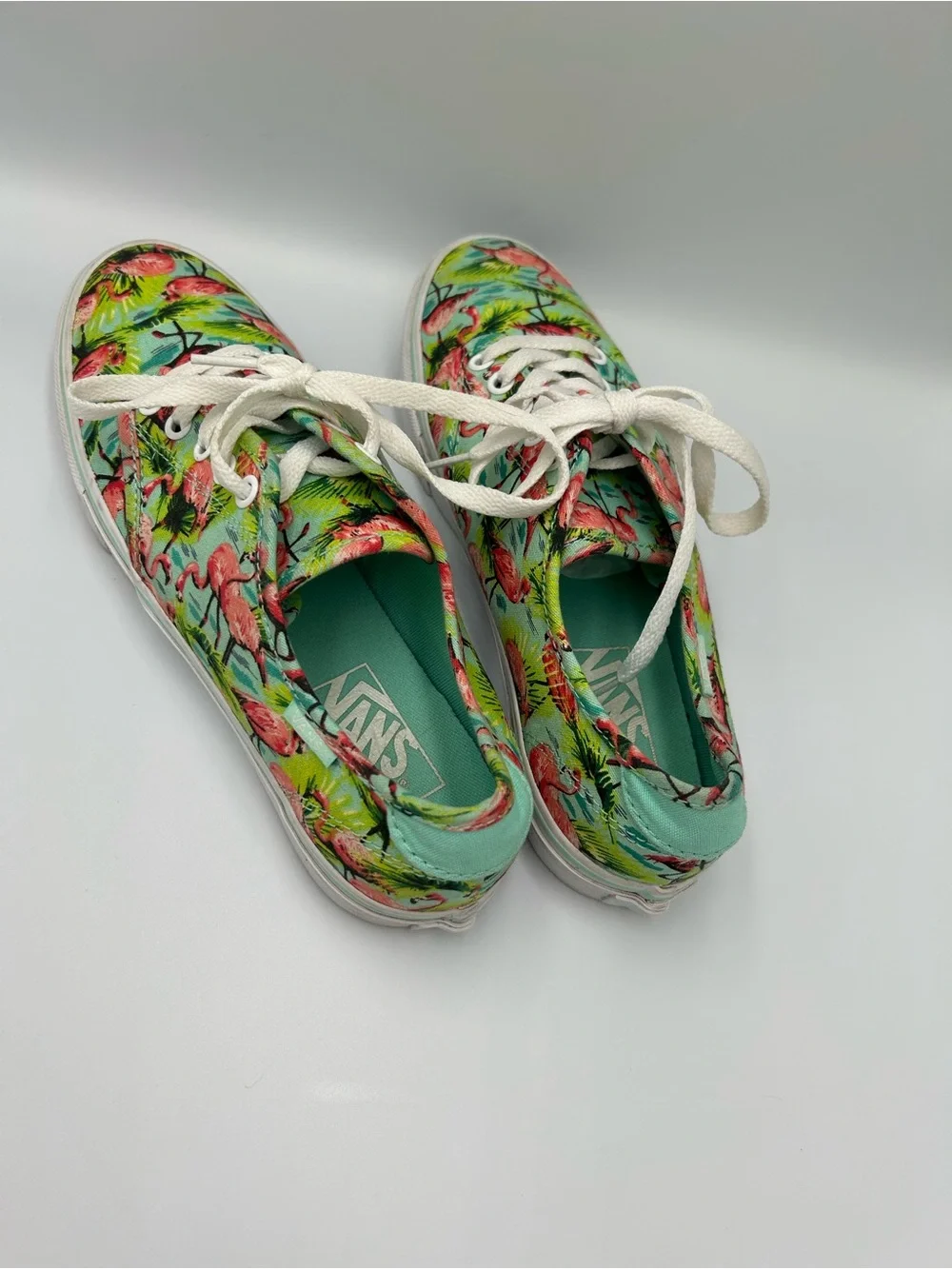 Women’s Van’s Flamingo Print Canvas Sneakers - Pink/Green